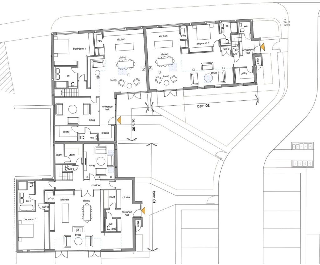 Architectural plan of development at Englebrook, West Berkshire