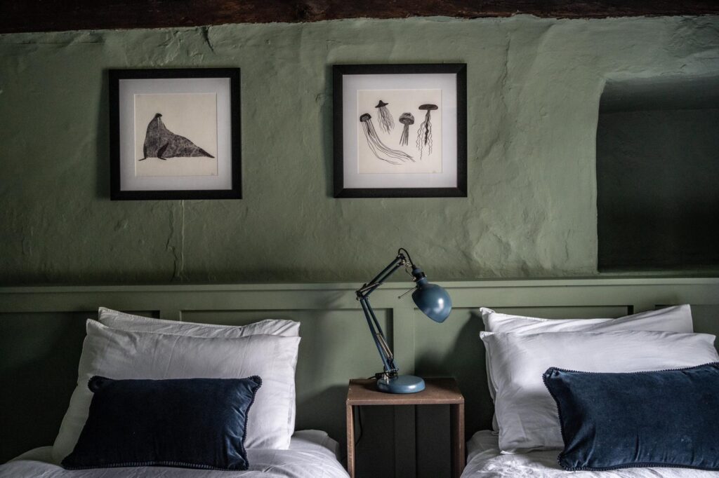 Bedroom interior at Marble Arch, Wiltshire