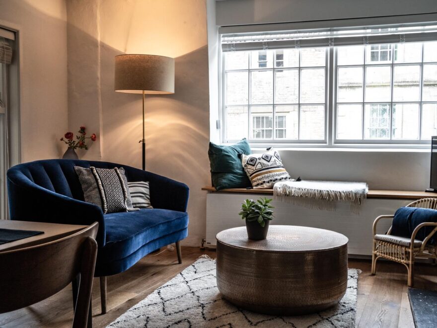 Sitting room interior at Marble Arch, Wiltshire