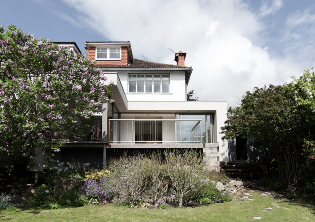 Elevated rear extension at Redland Road house in Bristol
