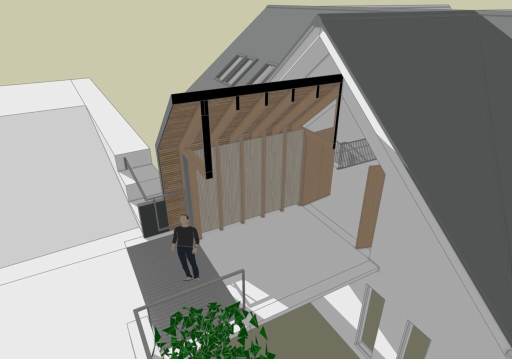 An architectural visualisation of designs for the remodelling of a house in North Devon