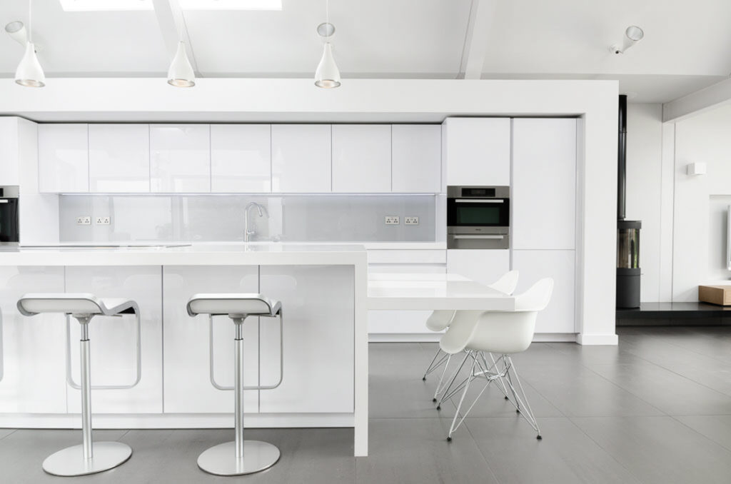 Open plan kitchen at Stoke House in Bristol