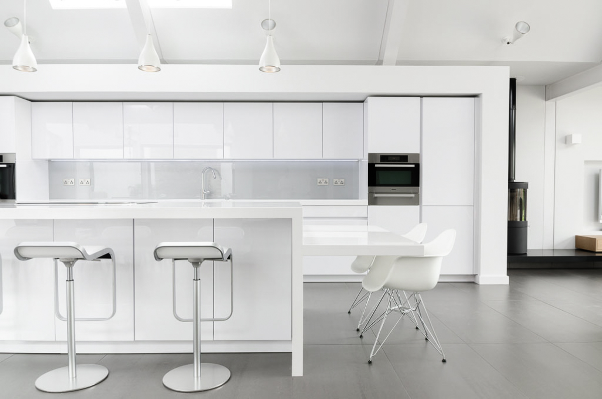 Open plan kitchen at Stoke House in Bristol