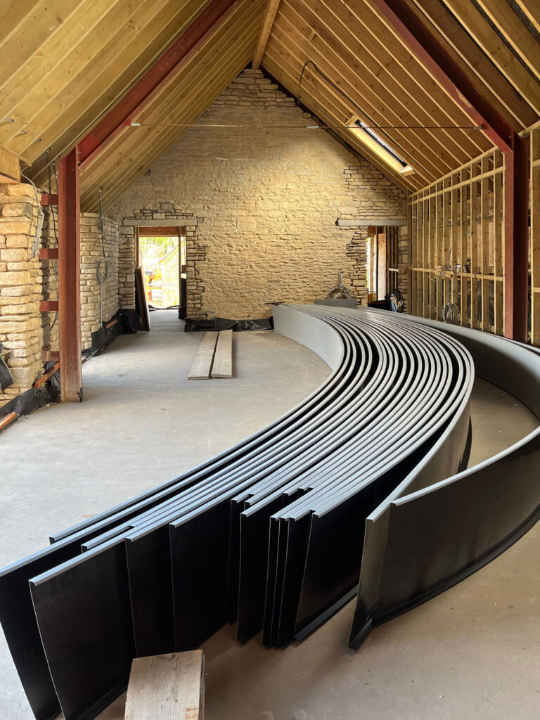 Work in progress on a barn conversion at The Farmyard in Grittleton, Wiltshire