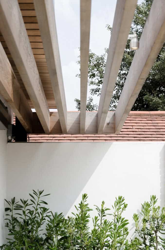 View of an exterior roof detail at Stoke House in Bristol 